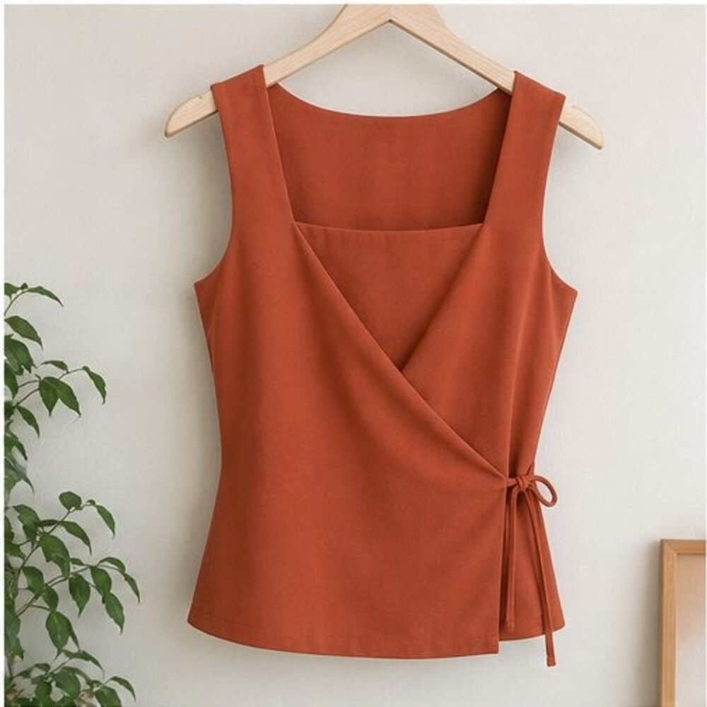 Rust Smocked Top